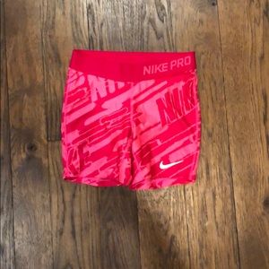 hot pinks nike pro shorts